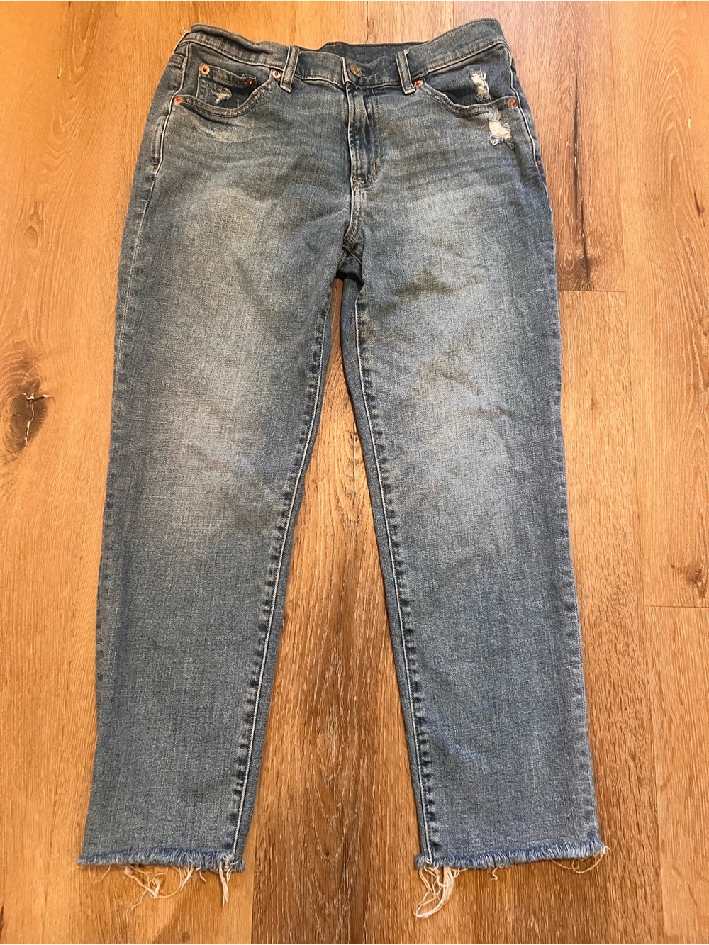 Gap Women’s 27/ 4 R Blue Jeans - Casual Straight Fit Girlfriend Mid Rise
